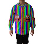 rainbow poo Emoji  Hooded Wind Breaker (Kids)