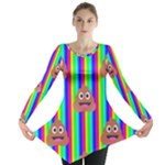 rainbow poo Emoji  Long Sleeve Tunic 