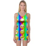 Rainbow emojis One Piece Boyleg Swimsuit