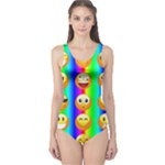 Rainbow emojis One Piece Swimsuit