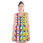 Rainbow emojis Scoop Neck Skater Dress