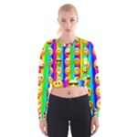 Rainbow emojis Women s Cropped Sweatshirt