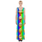 Rainbow emojis Maxi Thigh Split Dress