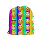 Rainbow emojis Drawstring Pouch (XL)