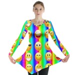 Rainbow emojis Long Sleeve Tunic 