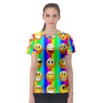 Rainbow emojis Women s Sport Mesh Tee