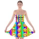 Rainbow emojis Strapless Bra Top Dress