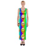 Rainbow emojis Fitted Maxi Dress