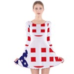 Donald Trump flag Long Sleeve Velvet Skater Dress