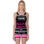 pink Hillary Clinton One Piece Boyleg Swimsuit