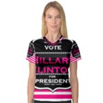 pink Hillary Clinton Women s V-Neck Sport Mesh Tee