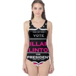 pink Hillary Clinton One Piece Swimsuit