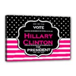 pink Hillary Clinton Canvas 18  x 12  (Stretched)