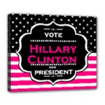 pink Hillary Clinton Deluxe Canvas 24  x 20  (Stretched)