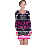 pink Hillary Clinton Long Sleeve Nightdress