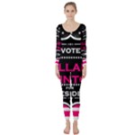 pink Hillary Clinton Long Sleeve Catsuit