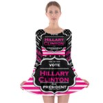 pink Hillary Clinton Long Sleeve Skater Dress