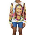 pastel Hillary Clinton Kid s Long Sleeve Swimwear