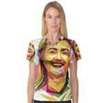 pastel Hillary Clinton Women s V-Neck Sport Mesh Tee