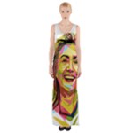 pastel Hillary Clinton Maxi Thigh Split Dress