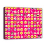 hot pink emoji Deluxe Canvas 20  x 16  (Stretched)