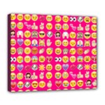 hot pink emoji Deluxe Canvas 24  x 20  (Stretched)