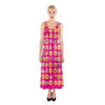 hot pink emoji Full Print Maxi Dress