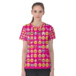 hot pink emoji Women s Cotton Tee