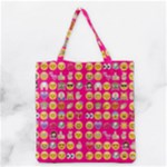 hot pink emoji Grocery Tote Bag