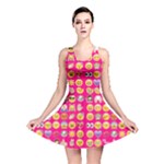 hot pink emoji Reversible Skater Dress