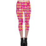 hot pink emoji Capri Leggings 