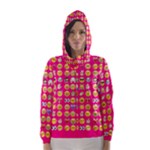 hot pink emoji Hooded Wind Breaker (Women)