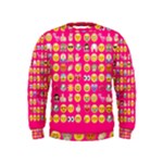 hot pink emoji Kids  Sweatshirt