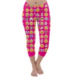 hot pink emoji Capri Winter Leggings 