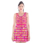 hot pink emoji Scoop Neck Skater Dress