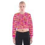 hot pink emoji Women s Cropped Sweatshirt