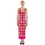 hot pink emoji Fitted Maxi Dress