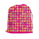 hot pink emoji Drawstring Pouch (XXL)