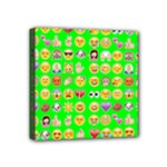 lime green Emoji Mini Canvas 4  x 4  (Stretched)