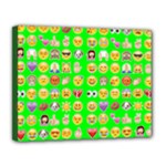 lime green Emoji Canvas 14  x 11  (Stretched)