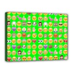 lime green Emoji Canvas 16  x 12  (Stretched)