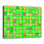 lime green Emoji Canvas 20  x 16  (Stretched)