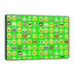 lime green Emoji Canvas 18  x 12  (Stretched)