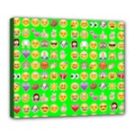 lime green Emoji Deluxe Canvas 24  x 20  (Stretched)