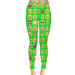 lime green Emoji Leggings 