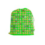 lime green Emoji Drawstring Pouch (Large)