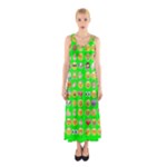 lime green Emoji Full Print Maxi Dress