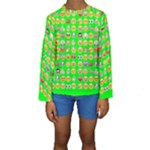 lime green Emoji Kid s Long Sleeve Swimwear