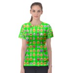 lime green Emoji Women s Sport Mesh Tee