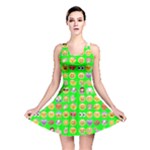 lime green Emoji Reversible Skater Dress